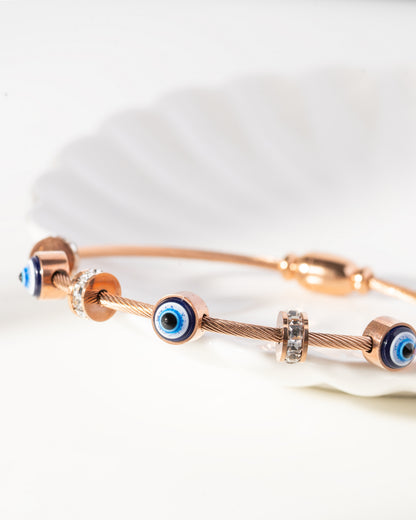 Evil Eye Rose Gold Cuff