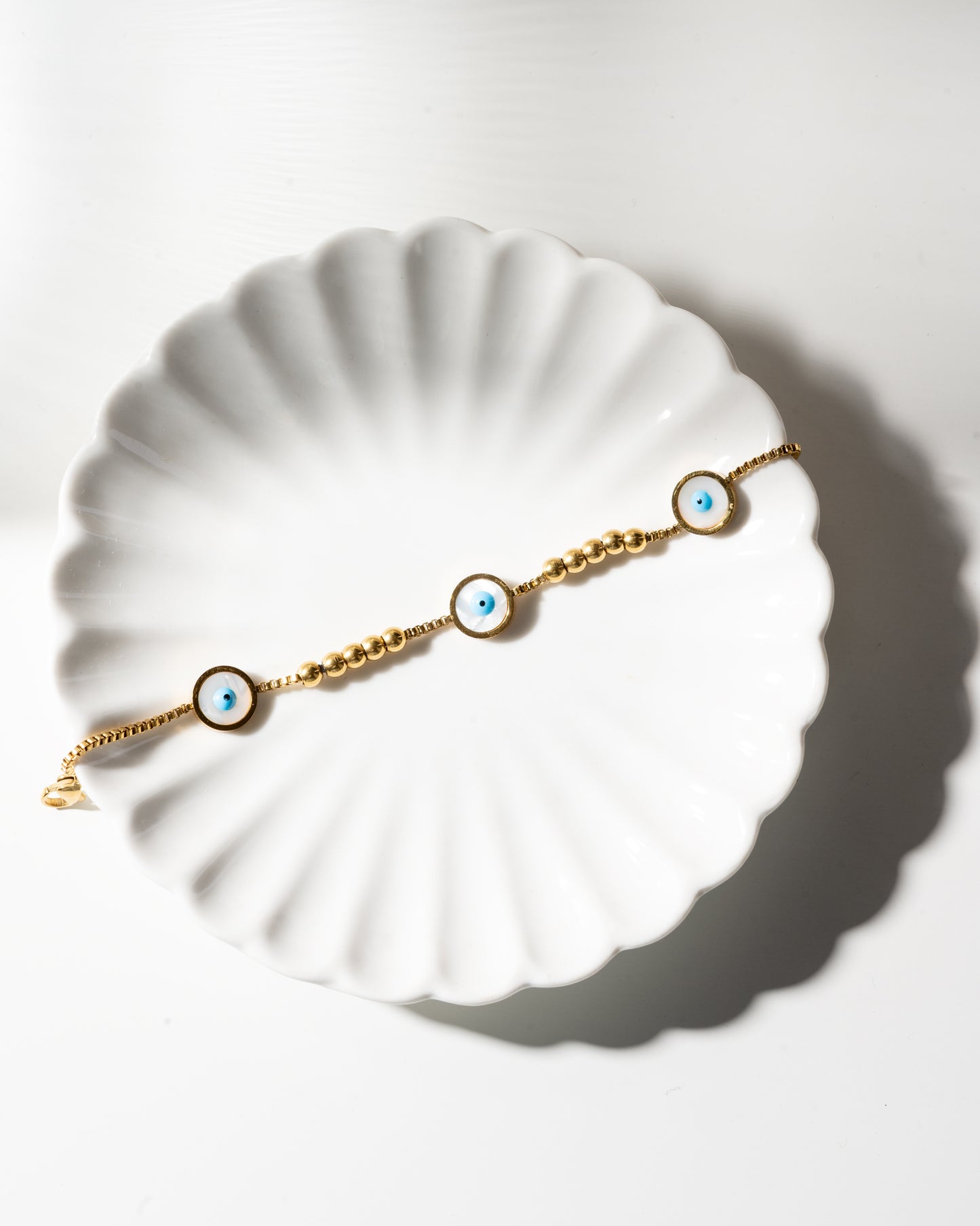 Evil Eye Button Bracelet