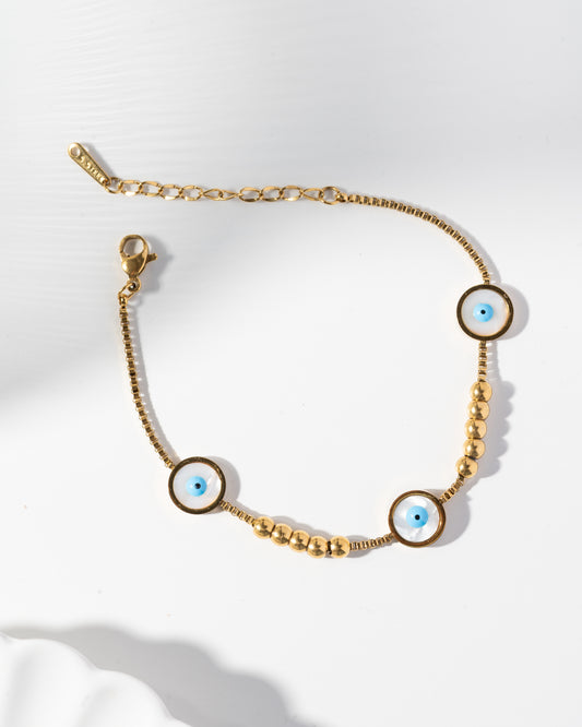 Evil Eye Button Bracelet