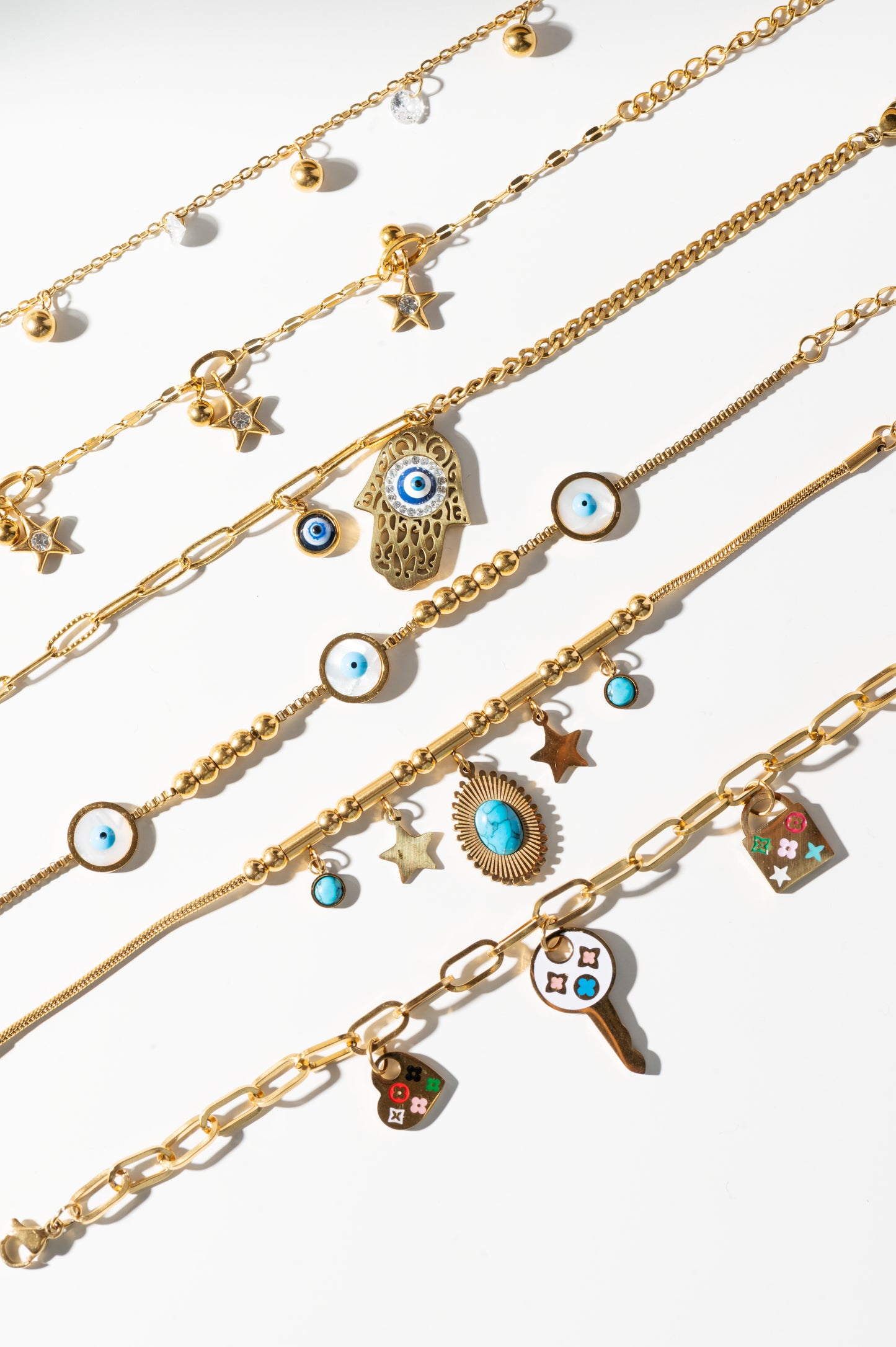 Evil Eye Button Bracelet