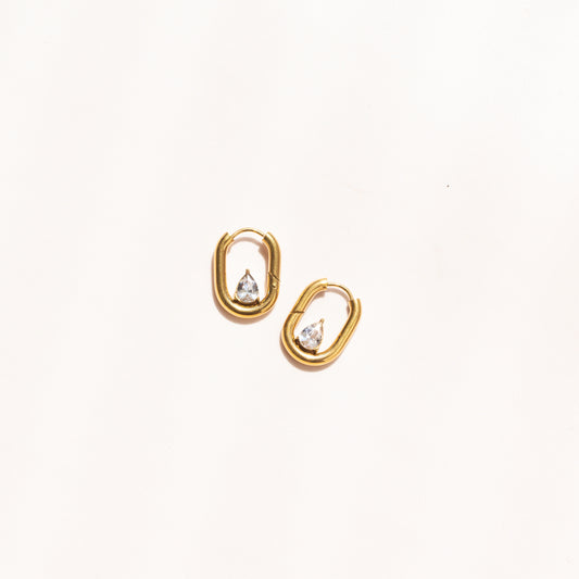 Diamond Clip Hoops
