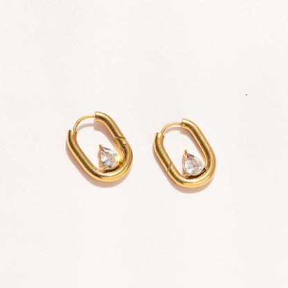 Diamond Clip Hoops