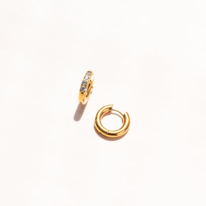 Diamond Gold Hoops (Medium)
