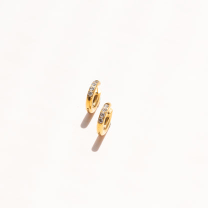 Diamond Gold Hoops (Medium)