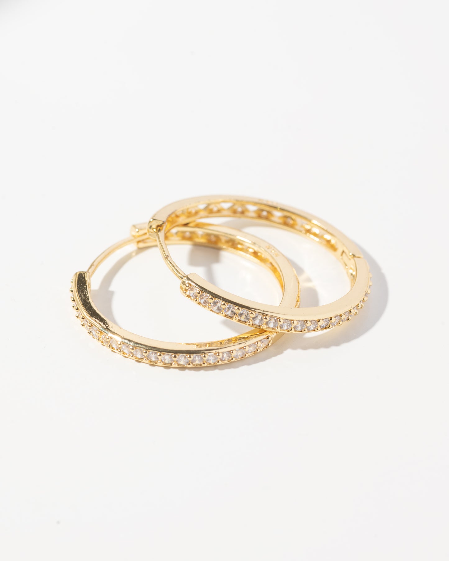 Gold Diamond Hoops