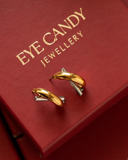 Dual tone earrings