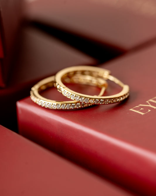 Gold Diamond Hoops
