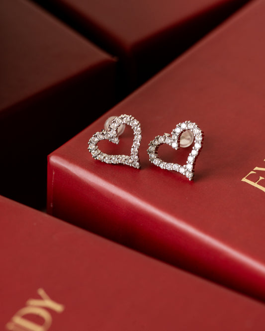 Silver Diamond Heart