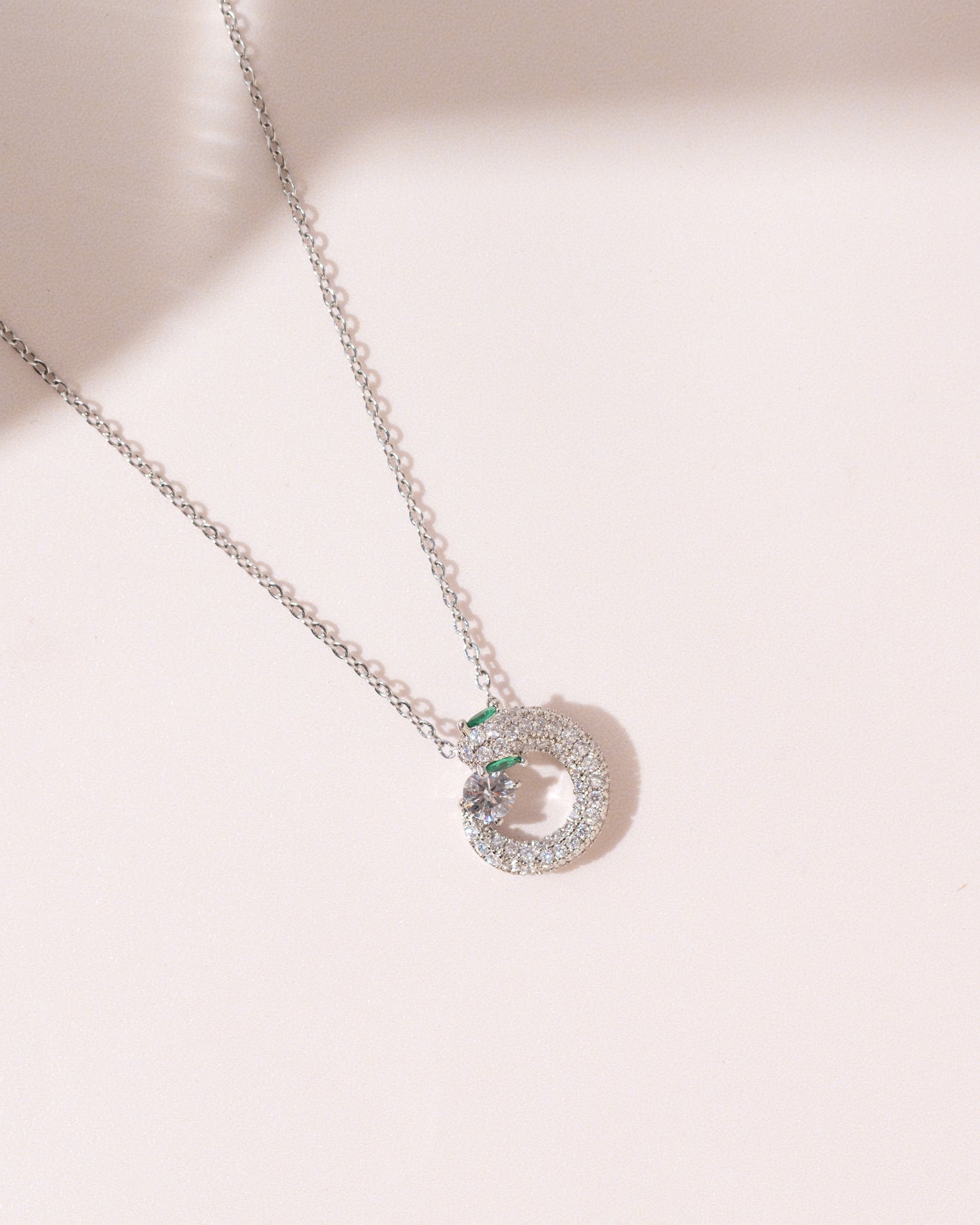 Silver Serpent Emerald studded