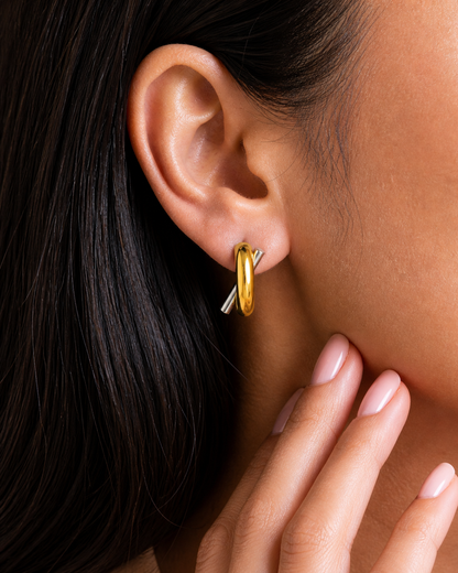 Dual tone earrings