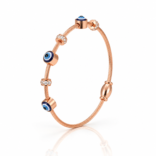 Evil Eye Rose Gold Cuff