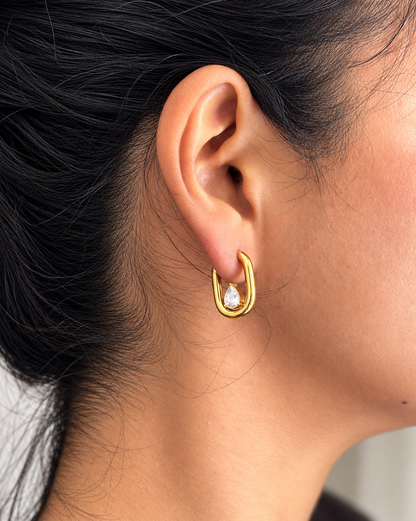 Diamond Clip Hoops